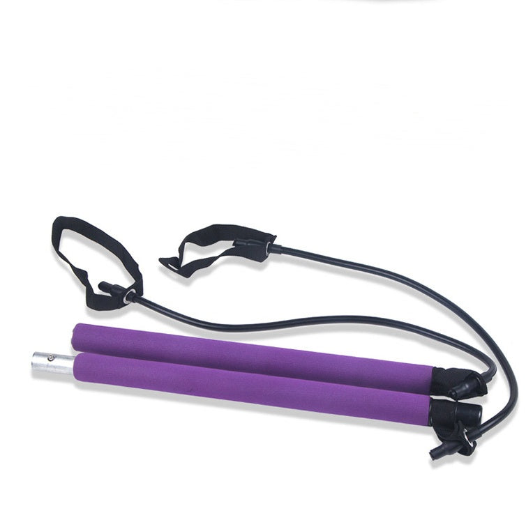 Portable Yoga and Crossfit Resistance Bands with Pilates Bar for Home Workouts