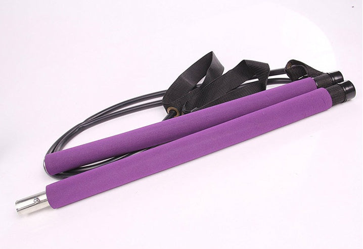 Portable Yoga and Crossfit Resistance Bands with Pilates Bar for Home Workouts
