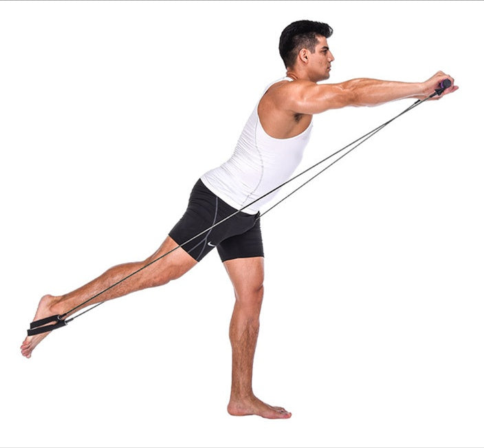 Portable Yoga and Crossfit Resistance Bands with Pilates Bar for Home Workouts