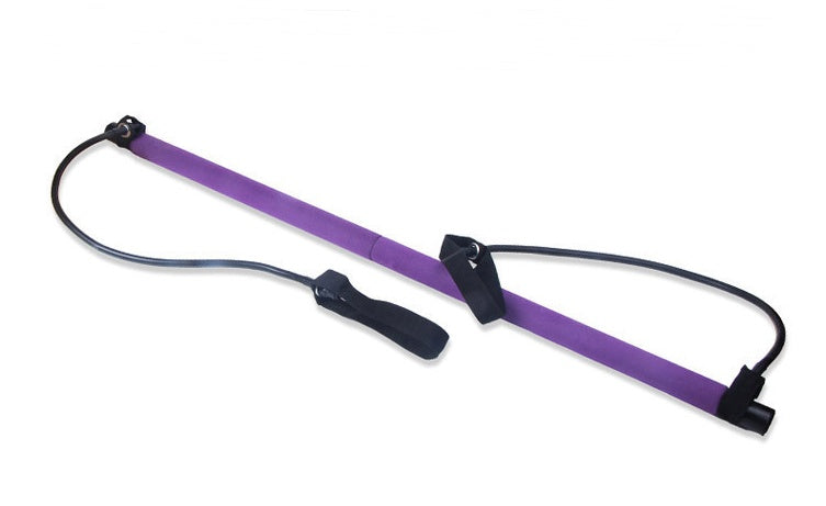 Portable Yoga and Crossfit Resistance Bands with Pilates Bar for Home Workouts