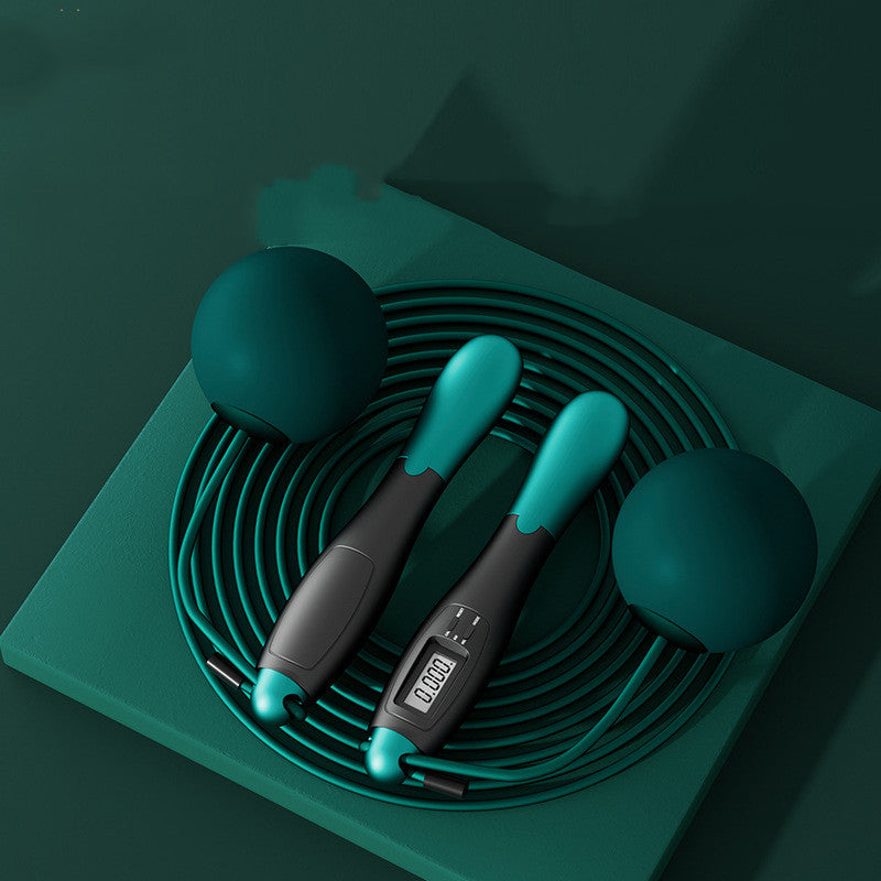 Cordless Smart Skipping Rope with Counter and Weighted Balls